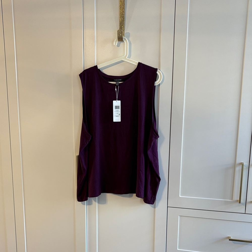 NWT Eileen Fisher crew neck short shell tank top